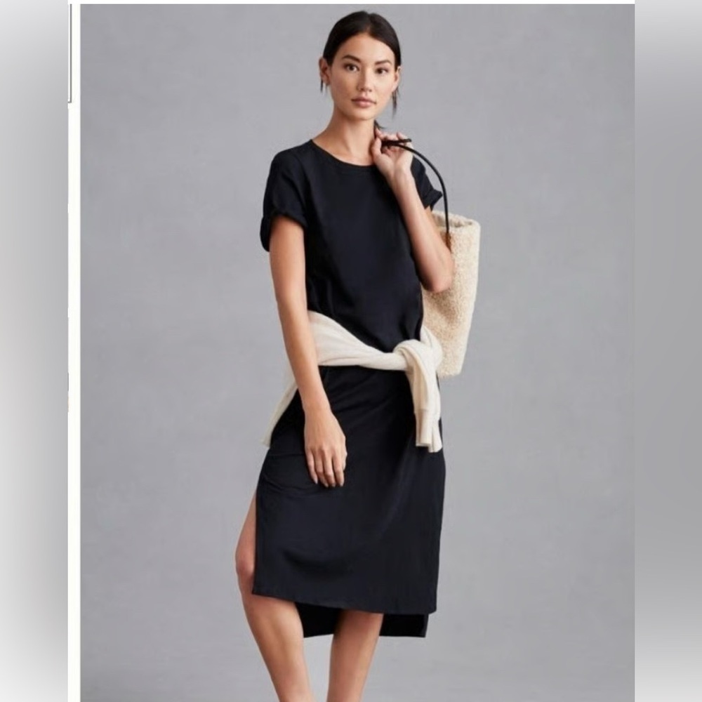 ANTHROPOLOGY S DAILY PRACTICE Side slit lightweight boho chic maxi dress LBD